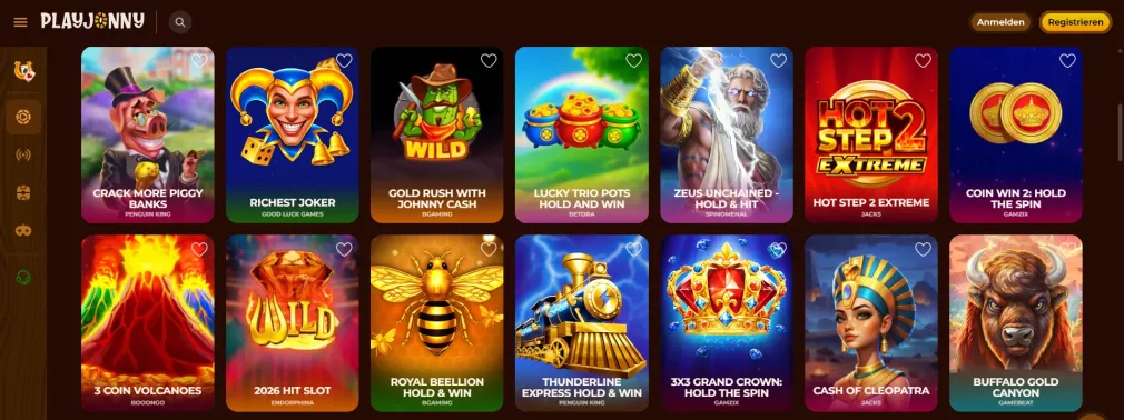 Playjonny Casino Willkommensbonus 100% bis 500 Euro plus Freispiele